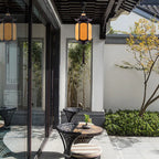 Traditional Chinese Waterproof Xiang Yun Hexagonal Lantern Aluminum Pc Pendant Light for Garden BulbSquare