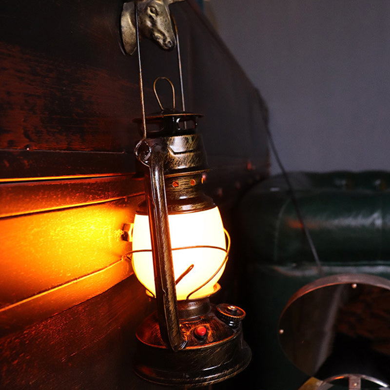 Traditional Vintage Round Horse Lamp Iron Acrylic LED Table Lamp For Living Room Lumendat