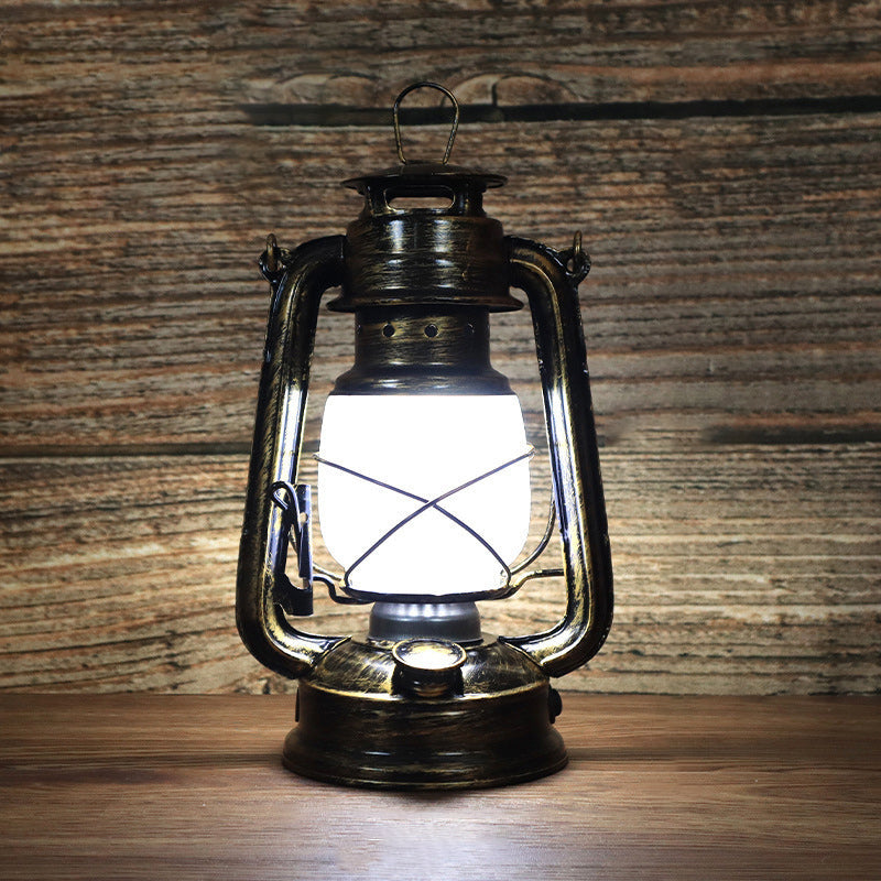 Traditional Vintage Round Horse Lamp Iron Acrylic LED Table Lamp For Living Room Lumendat
