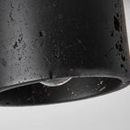 Traditional Japanese Cylindrical Wooden Black Travertine 1-light Semi-flush Mount Ceiling Light for Hallway BulbSquare