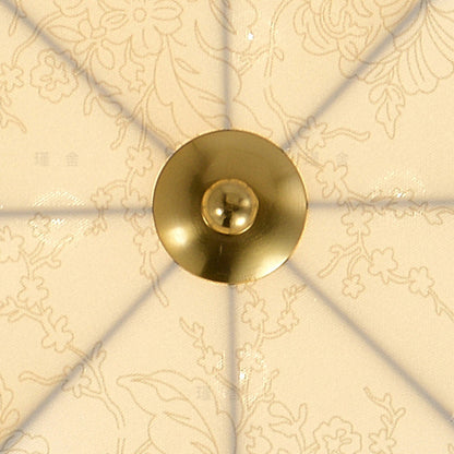 Traditional French Round Printed Iron Fabric 3/4/5 Light Flush Mount Ceiling Light for Bedroom
