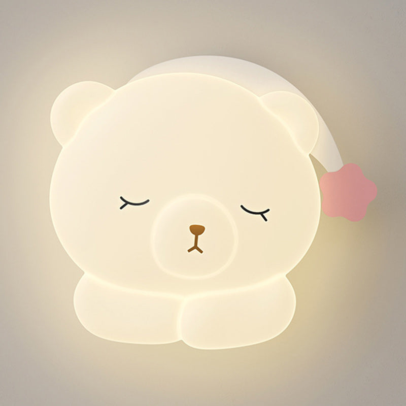 Lumendat Contemporary Creative Kids Bear Iron PE Flush Mount Ceiling Light For Bedroom Lumendat