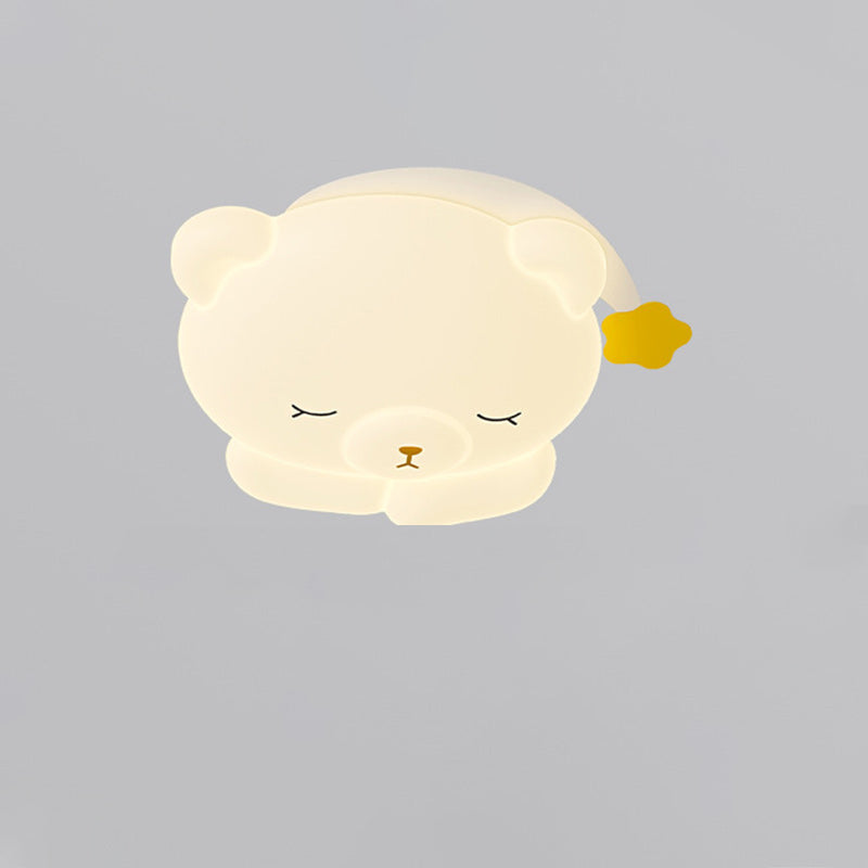 Lumendat Contemporary Creative Kids Bear Iron PE Flush Mount Ceiling Light For Bedroom Lumendat