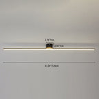 Modern Minimalist Long Strip Round Iron Aluminum Silicone LED Semi-flush Mount Ceiling Light for Living Room