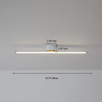Modern Minimalist Long Strip Round Iron Aluminum Silicone LED Semi-flush Mount Ceiling Light for Living Room