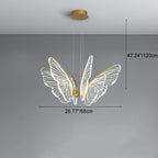 Contemporary Creative Butterfly Iron Aluminum Acrylic LED Pendant Light for Living Room