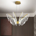 Contemporary Creative Butterfly Iron Aluminum Acrylic LED Pendant Light for Living Room