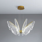 Contemporary Creative Butterfly Iron Aluminum Acrylic LED Pendant Light for Living Room