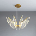 Contemporary Creative Butterfly Iron Aluminum Acrylic LED Pendant Light for Living Room