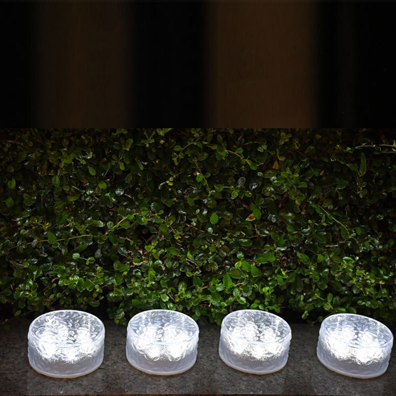 Modern Minimalist Solar Round Ice Brick Shape Acrylic LED Outdoor Light For Garden Lumendat