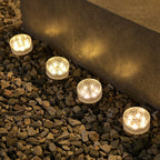 Modern Minimalist Solar Round Ice Brick Shape Acrylic LED Outdoor Light For Garden Lumendat