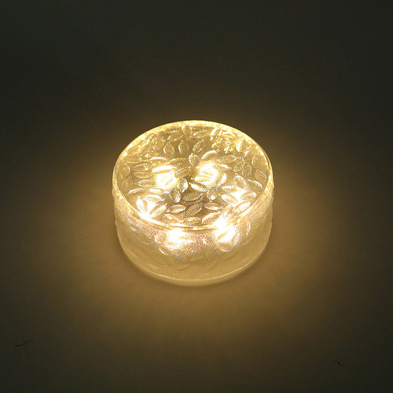 Modern Minimalist Solar Round Ice Brick Shape Acrylic LED Outdoor Light For Garden Lumendat