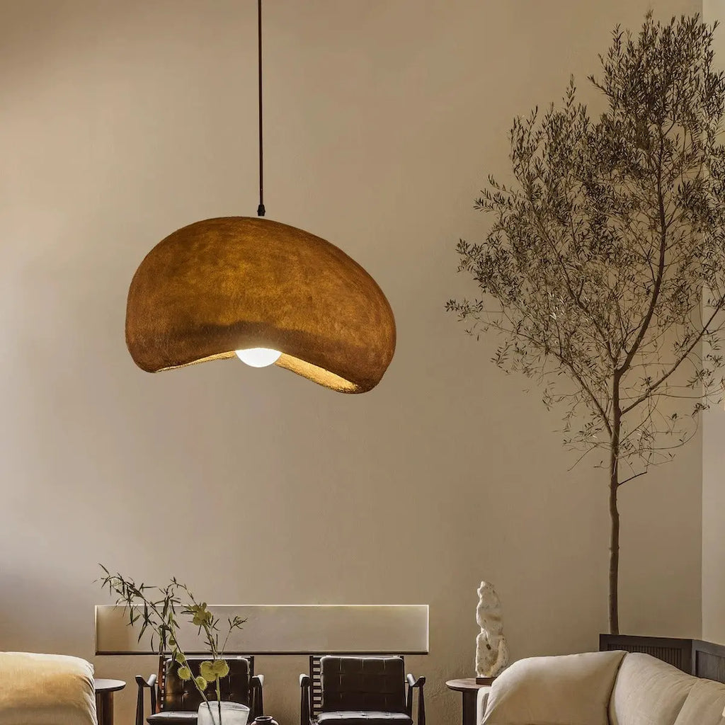 Contemporary Vintage Irregular Round Clouds Iron Resin 1-light Pendant Light for Living Room BulbSquare