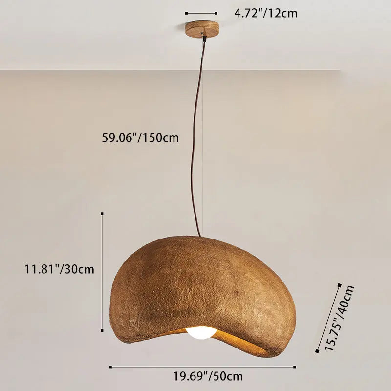 Contemporary Vintage Irregular Round Clouds Iron Resin 1-light Pendant Light for Living Room BulbSquare