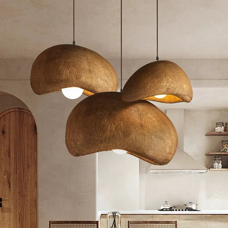 Contemporary Vintage Irregular Round Clouds Iron Resin 1-light Pendant Light for Living Room BulbSquare