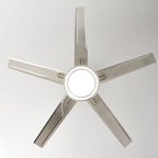Contemporary Industrial Round Rectangular Fan Blade Iron LED Downrods Ceiling Fan Light For Living Room Lumendat