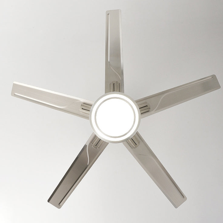 Contemporary Industrial Round Rectangular Fan Blade Iron LED Downrods Ceiling Fan Light For Living Room Lumendat