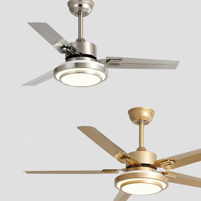 Contemporary Industrial Round Rectangular Fan Blade Iron LED Downrods Ceiling Fan Light For Living Room Lumendat