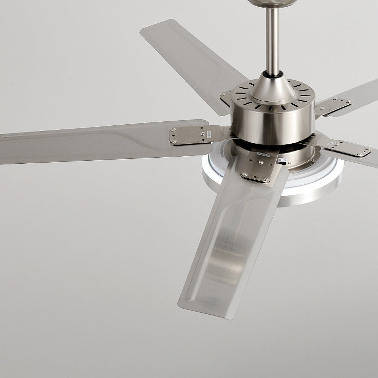 Contemporary Industrial Round Rectangular Fan Blade Iron LED Downrods Ceiling Fan Light For Living Room Lumendat