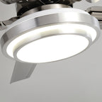 Contemporary Industrial Round Rectangular Fan Blade Iron LED Downrods Ceiling Fan Light For Living Room Lumendat