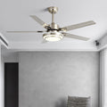 Contemporary Industrial Round Rectangular Fan Blade Iron LED Downrods Ceiling Fan Light For Living Room Lumendat