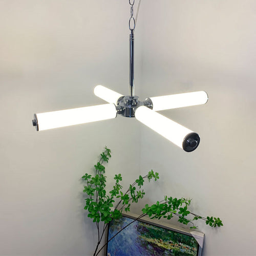Contemporary Nordic Cylindrical Tube Glass Iron LED Pendant Light for Living Room