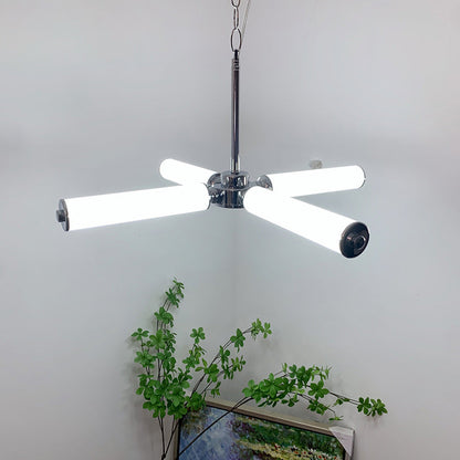 Contemporary Nordic Cylindrical Tube Glass Iron LED Pendant Light for Living Room