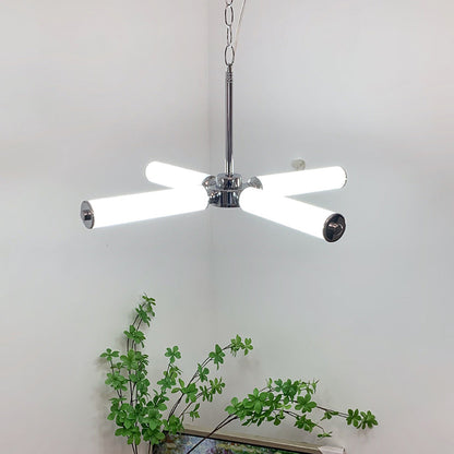 Contemporary Nordic Cylindrical Tube Glass Iron LED Pendant Light for Living Room