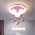 Lumendat Contemporary Creative Kids Round Orb Bear Iron Resin Plastic LED Flush Mount Ceiling Light For Bedroom Lumendat