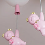 Lumendat Contemporary Creative Kids Round Orb Bear Iron Resin Plastic LED Flush Mount Ceiling Light For Bedroom Lumendat