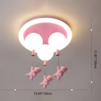 Lumendat Contemporary Creative Kids Round Orb Bear Iron Resin Plastic LED Flush Mount Ceiling Light For Bedroom Lumendat