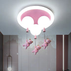 Lumendat Contemporary Creative Kids Round Orb Bear Iron Resin Plastic LED Flush Mount Ceiling Light For Bedroom Lumendat