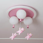 Lumendat Contemporary Creative Kids Round Orb Bear Iron Resin Plastic LED Flush Mount Ceiling Light For Bedroom Lumendat