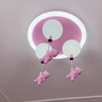 Lumendat Contemporary Creative Kids Round Orb Bear Iron Resin Plastic LED Flush Mount Ceiling Light For Bedroom Lumendat