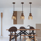 Traditional Vintage Antler Resin Glass Shade 1-light Pendant Light for Living Room BulbSquare