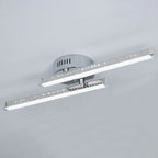 Modern Simplicity Parallel Long Stainless Steel Frame Acrylic Shade LED Semi-Flush Mount Ceiling Light For Living Room