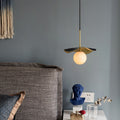 Contemporary Creative Orb Full Copper Sheet Glass Shade 1-light Pendant Light for Living Room