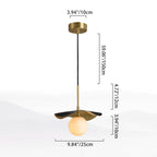 Contemporary Creative Orb Full Copper Sheet Glass Shade 1-light Pendant Light for Living Room