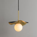 Contemporary Creative Orb Full Copper Sheet Glass Shade 1-light Pendant Light for Living Room