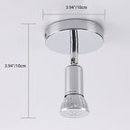 Modern Simplicity Adjustable Angle Round Cylinder Stainless Steel Shade 1-Light Spotlight Semi-Flush Mount Ceiling Light For Living Room