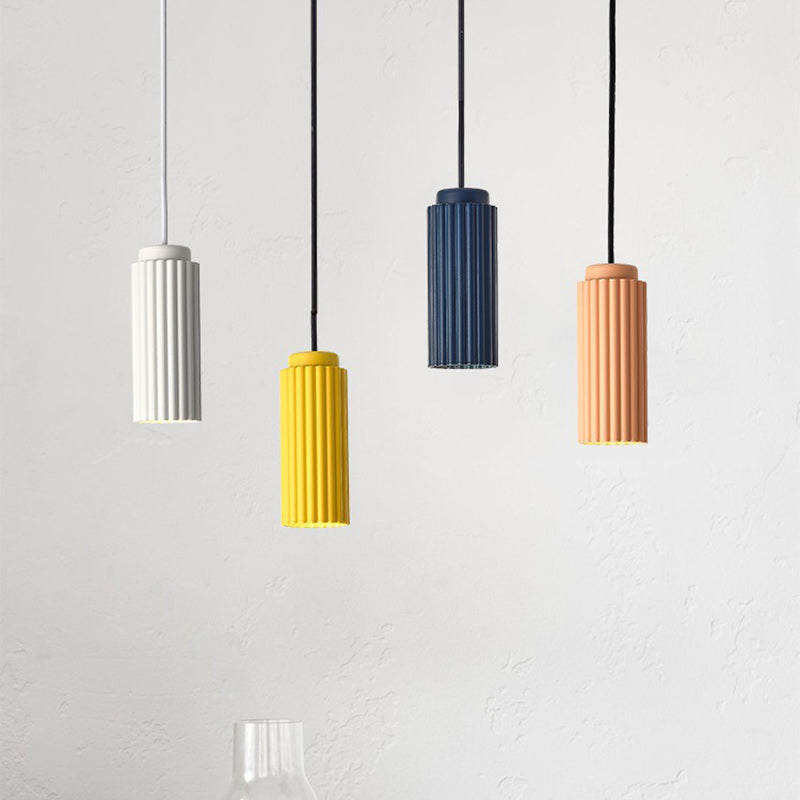 Contemporary Nordic Striped Cylinder Aluminum Iron Shade 1-light Pendant Light for Living Room