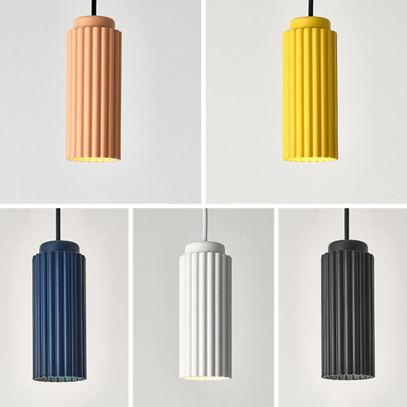 Contemporary Nordic Striped Cylinder Aluminum Iron Shade 1-light Pendant Light for Living Room