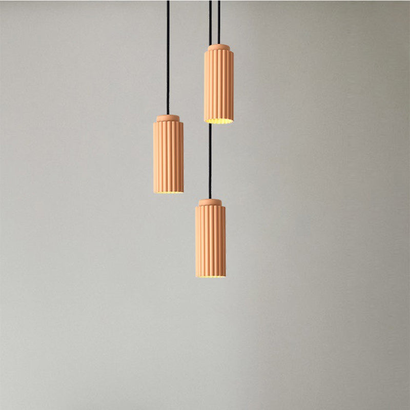 Contemporary Nordic Striped Cylinder Aluminum Iron Shade 1-light Pendant Light for Living Room