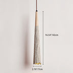 Contemporary Nordic Round Cone Solid Wood Cement Shade 1-light Pendant Light for Bedroom