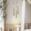 Contemporary Nordic Round Cone Solid Wood Cement Shade 1-light Pendant Light for Bedroom