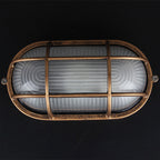 Traditional Vintage Waterproof Rectangular Square Aluminum Frame Glass Shade 1-light Flush Mount Ceiling Light for Bathroom