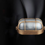 Traditional Vintage Waterproof Rectangular Square Aluminum Frame Glass Shade 1-light Flush Mount Ceiling Light for Bathroom