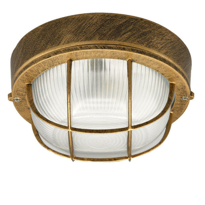 Contemporary Industrial Round Aluminum Frame Striped Glass Shade 1-light Flush Mount Ceiling Light for Hallway