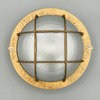 Contemporary Industrial Round Aluminum Frame Striped Glass Shade 1-light Flush Mount Ceiling Light for Hallway