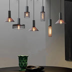 Contemporary Industrial Cylinder Dome Cement Iron Shade 1-light Pendant Light for Living Room BulbSquare